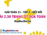 Bài 2.30 SGK Toán 11 tập 1 Kết nối tri thức
